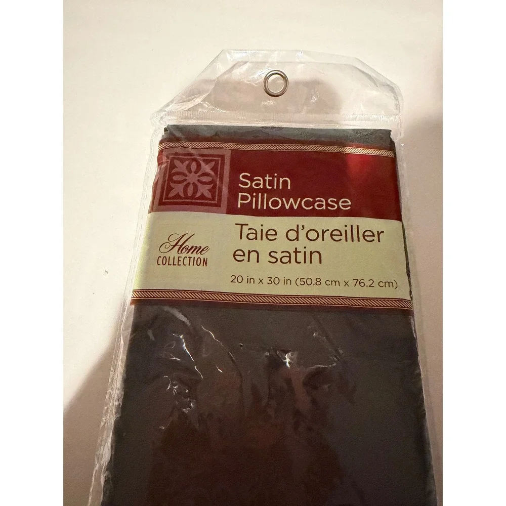 Satin Pillowcase Black Standard Size Silky Soft Smooth Hair Skin 20 x 30